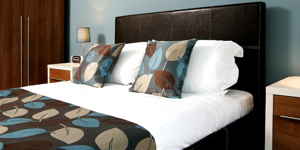 Bedroom in a Leeds serviced apartment